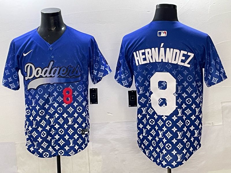 Men Los Angeles Dodgers #8 Hernandez Blue Nike 2025 MLB jersey 03->cleveland indians->MLB Jersey
